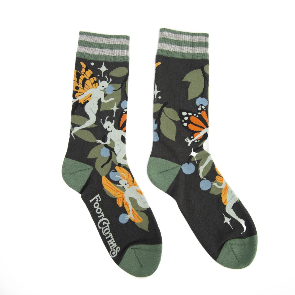 Footclothes - Fanciful Fairies Socks - Green